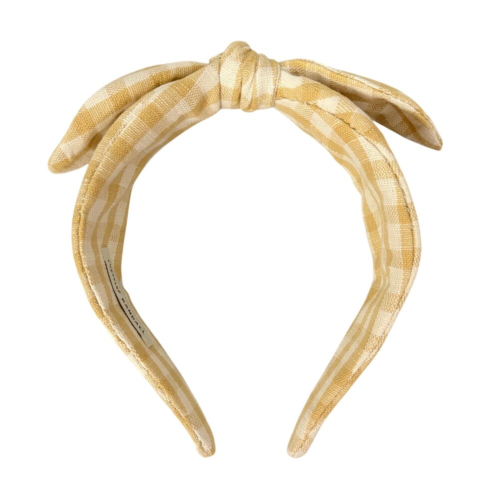 Loeffler Randall Yellow Gingham Knot Headband
